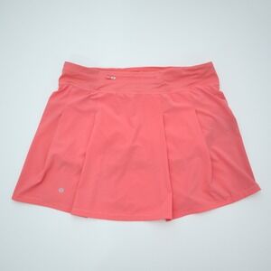 Lululemon Pink Pleated Tennis Skort Skirt Built-in Shorts Zip Pocket Athleisure